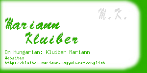 mariann kluiber business card